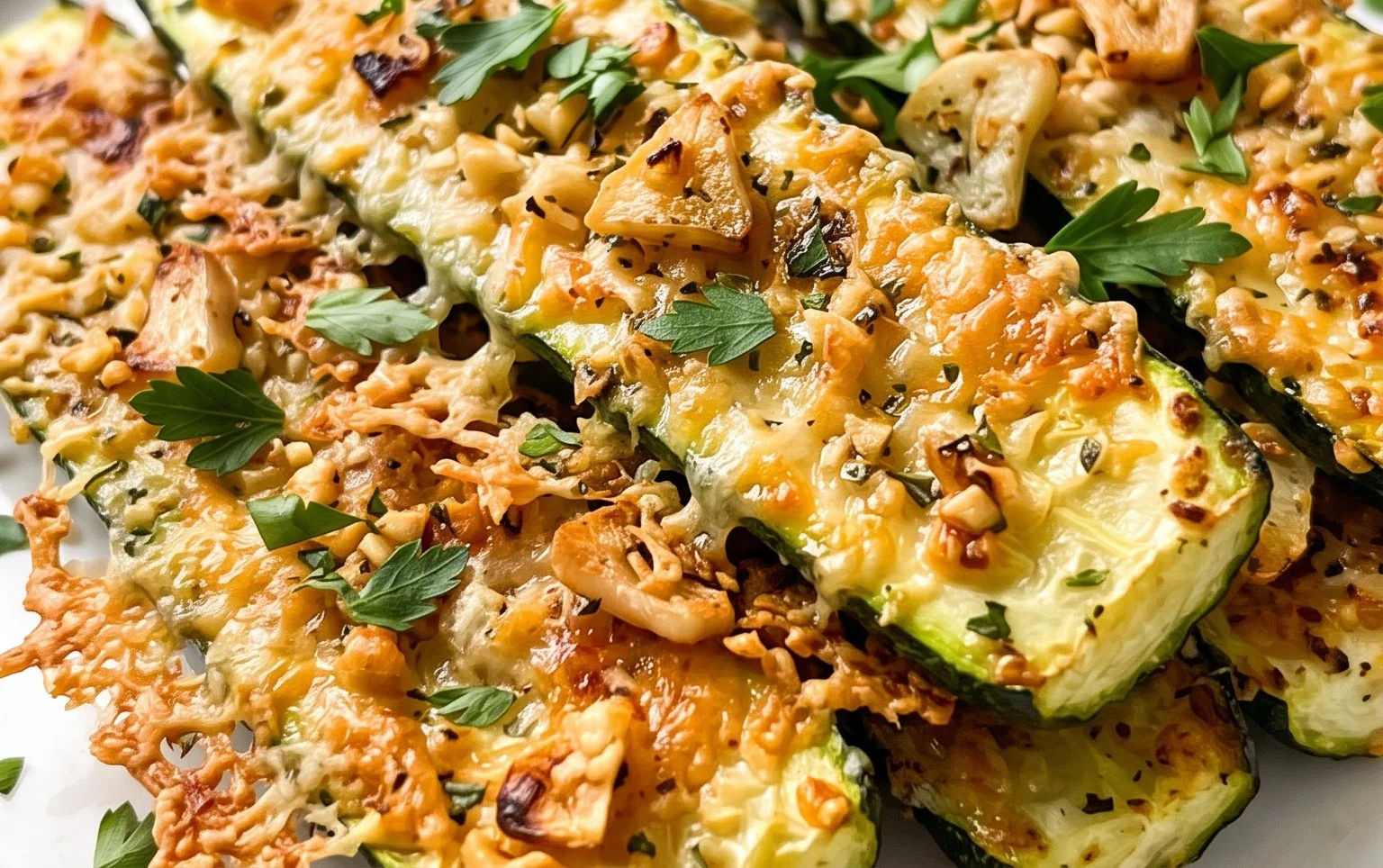 Irresistibly Crunchy Garlic Parmesan Roasted Zucchini